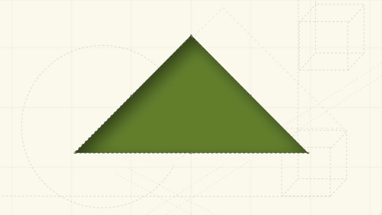 펜  ⁇ 으로 삼각형을 그리는 디지털로 생성된 비디오