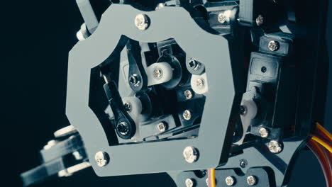 close-up of a robotic arm mechanism