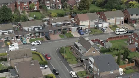 quiet british houses streets and gardens residential suburban property aerial view
