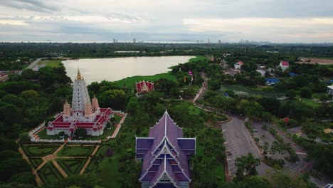 aerial view on temple area in thailand