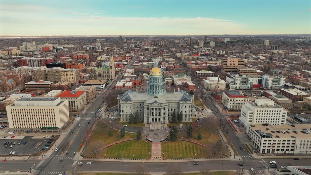 Colorado State Capital Building – droneoptagelse bagfra