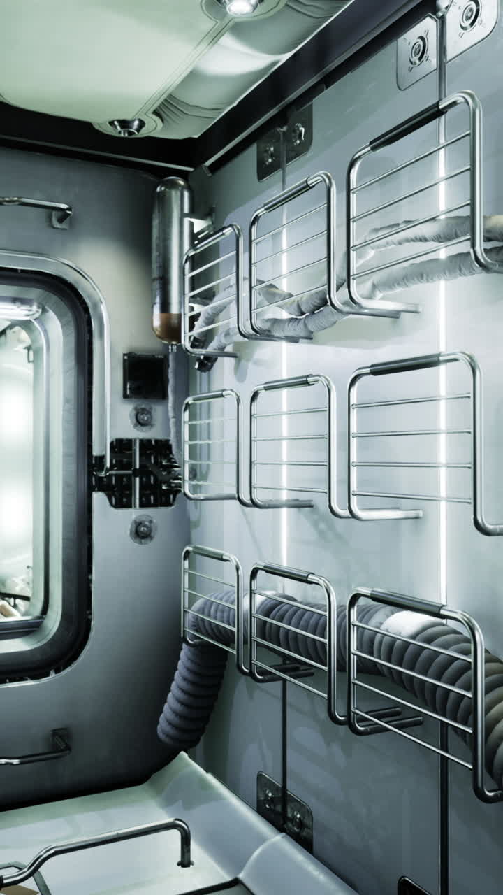 Exploring the modern design of a spacecraft interior at a research facility