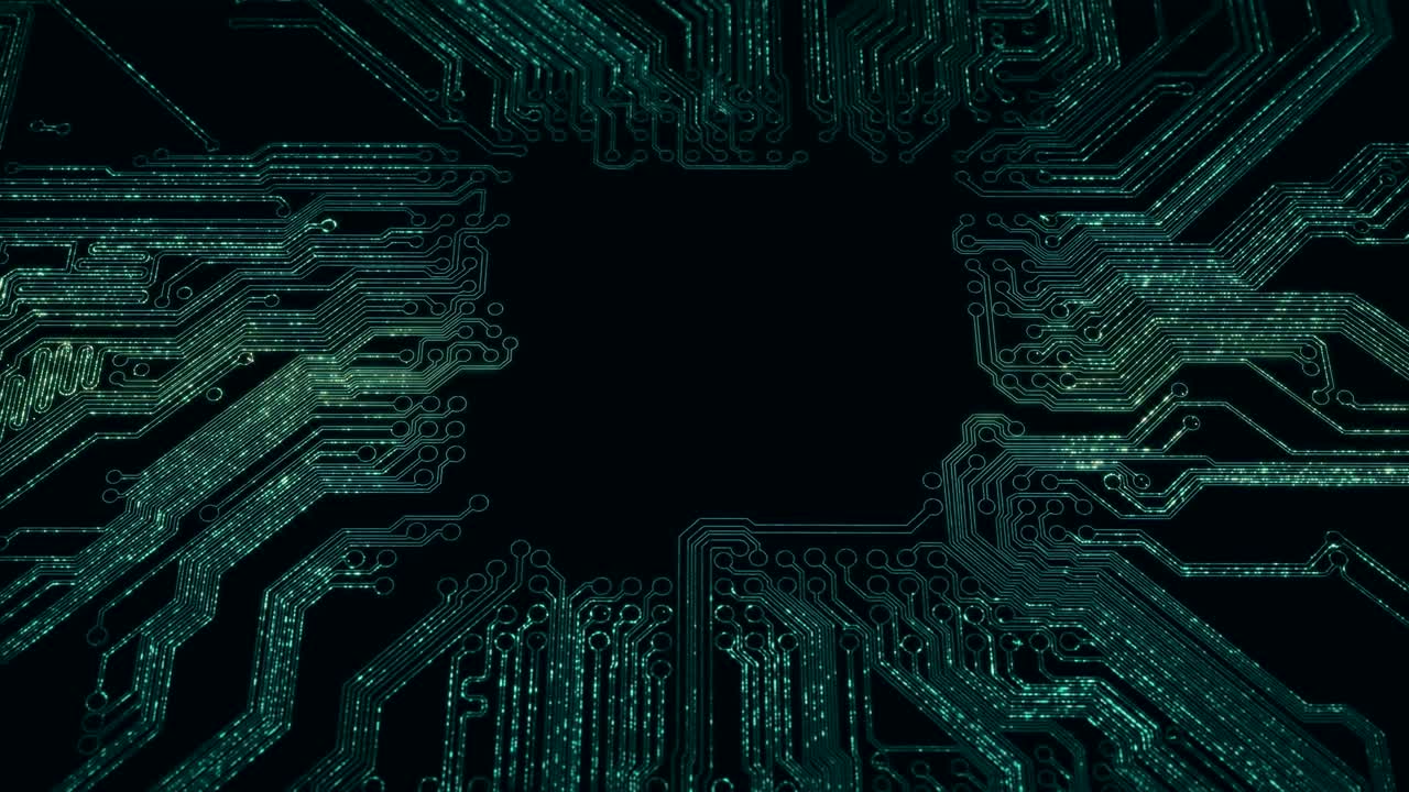 animación de la placa de circuitos abstractos.