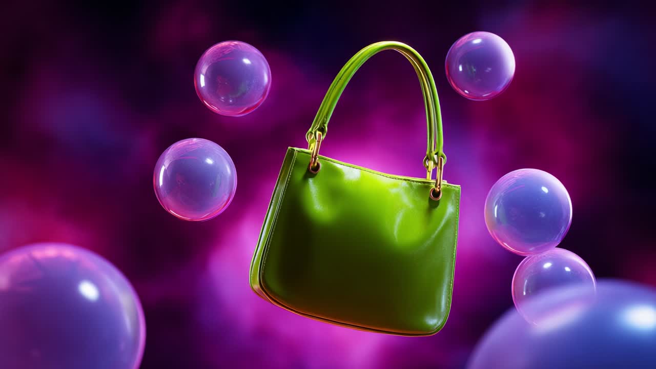 Green Handbag with Spheres