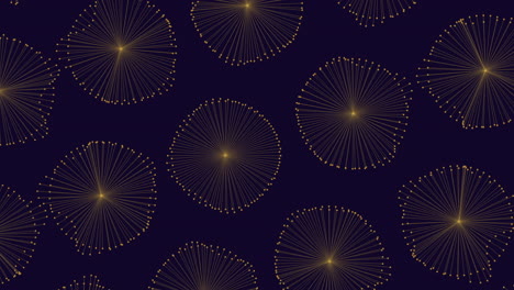 elegant gold lines in delicate circular pattern on dark blue background