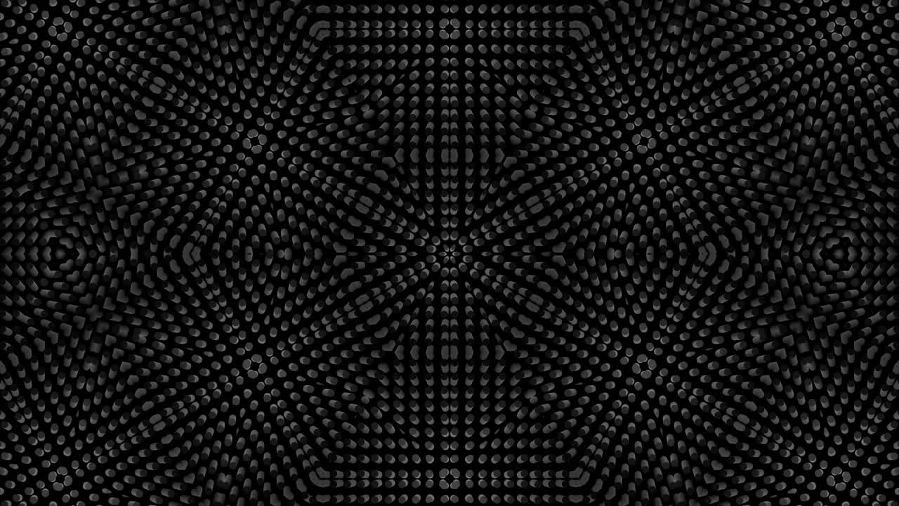 Looped abstract symmetrical background, 3d elements light up like bulbs with multicolor neon light. Bg for show or events, exhibitions, festivals or concerts, music videos, VJ loop for night clubs.