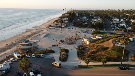 Aerial-Shot---Coastline-Sunset