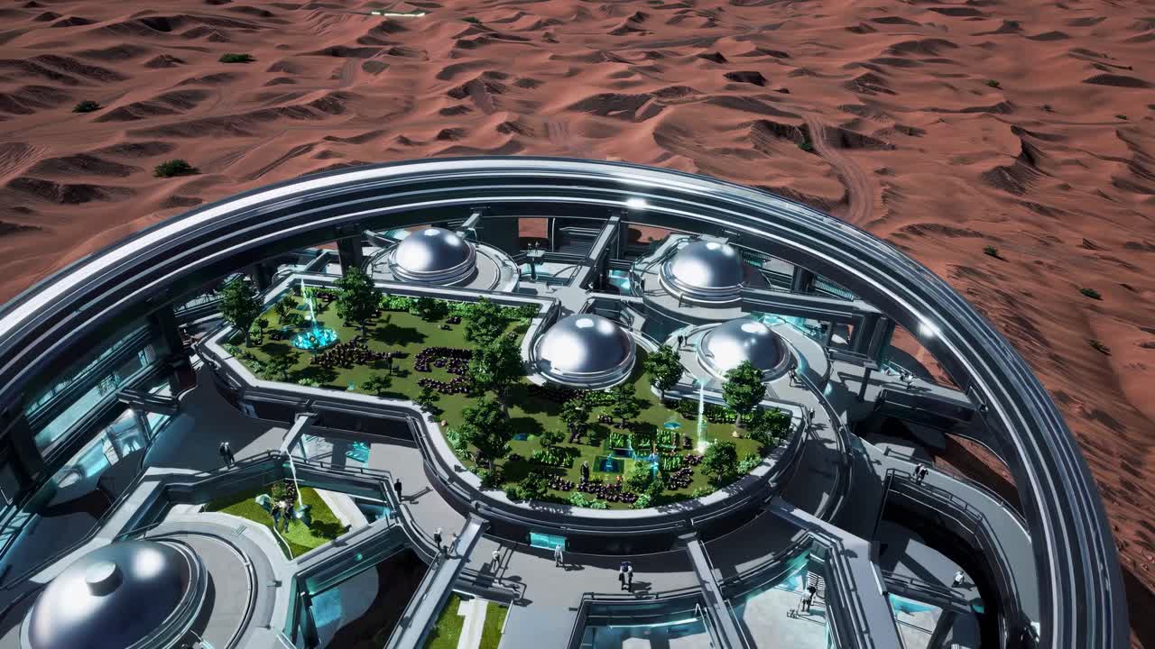 Circular Space Station on a Desert Planet