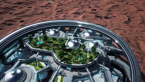 circular space station on a desert planet