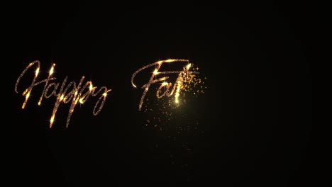 happy fathers day celebration animation title. fathers day worldwide. greeting text message magical style with particles and sparks