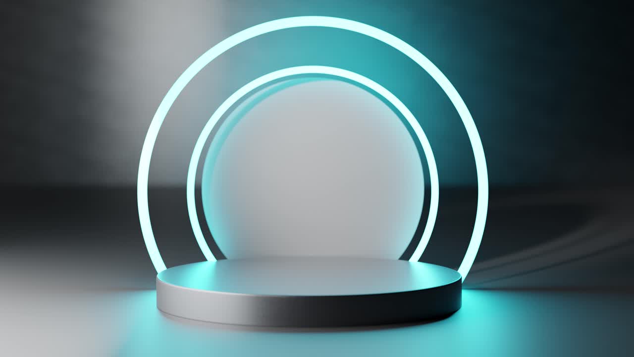Abstract Neon Circle Product Display