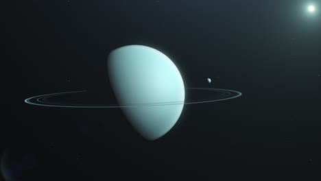 Uranus-Planet-with-it's-ring-in-outer-space-in-Solar-System