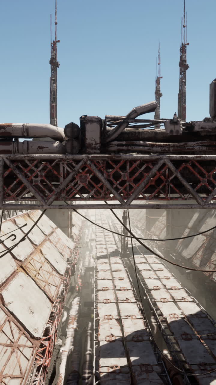 una vista de una ciudad futurista y abandonada