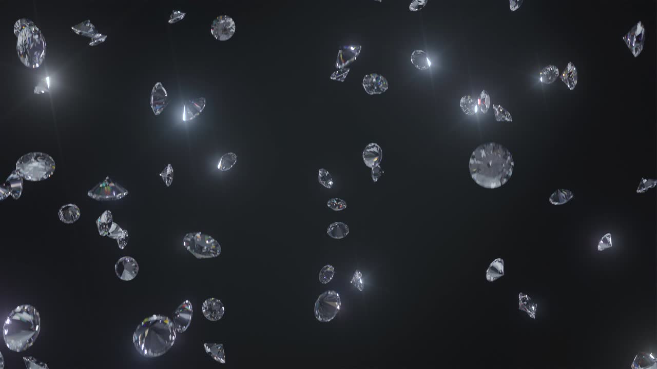 천천히 떨어지는 다이아몬드, 아름다운 배경 - 루프