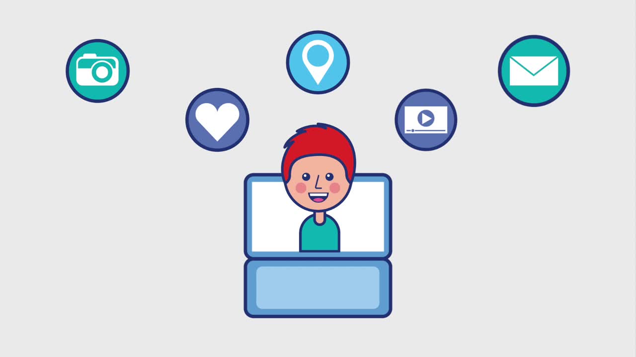 happy boy in laptop viral content camera love it follow