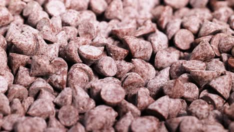 close-up view of chocolate chips moving