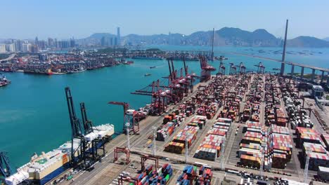 hong kong port terminal, aerial view