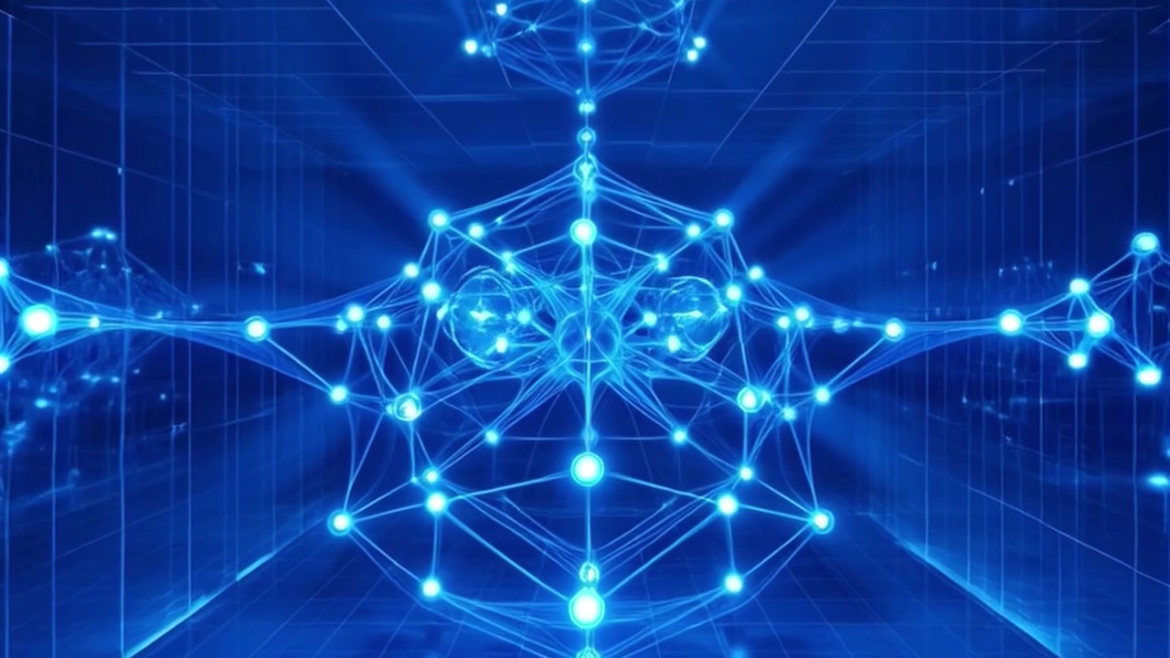 Abstract Digital Network Connection and Data Flow Animation