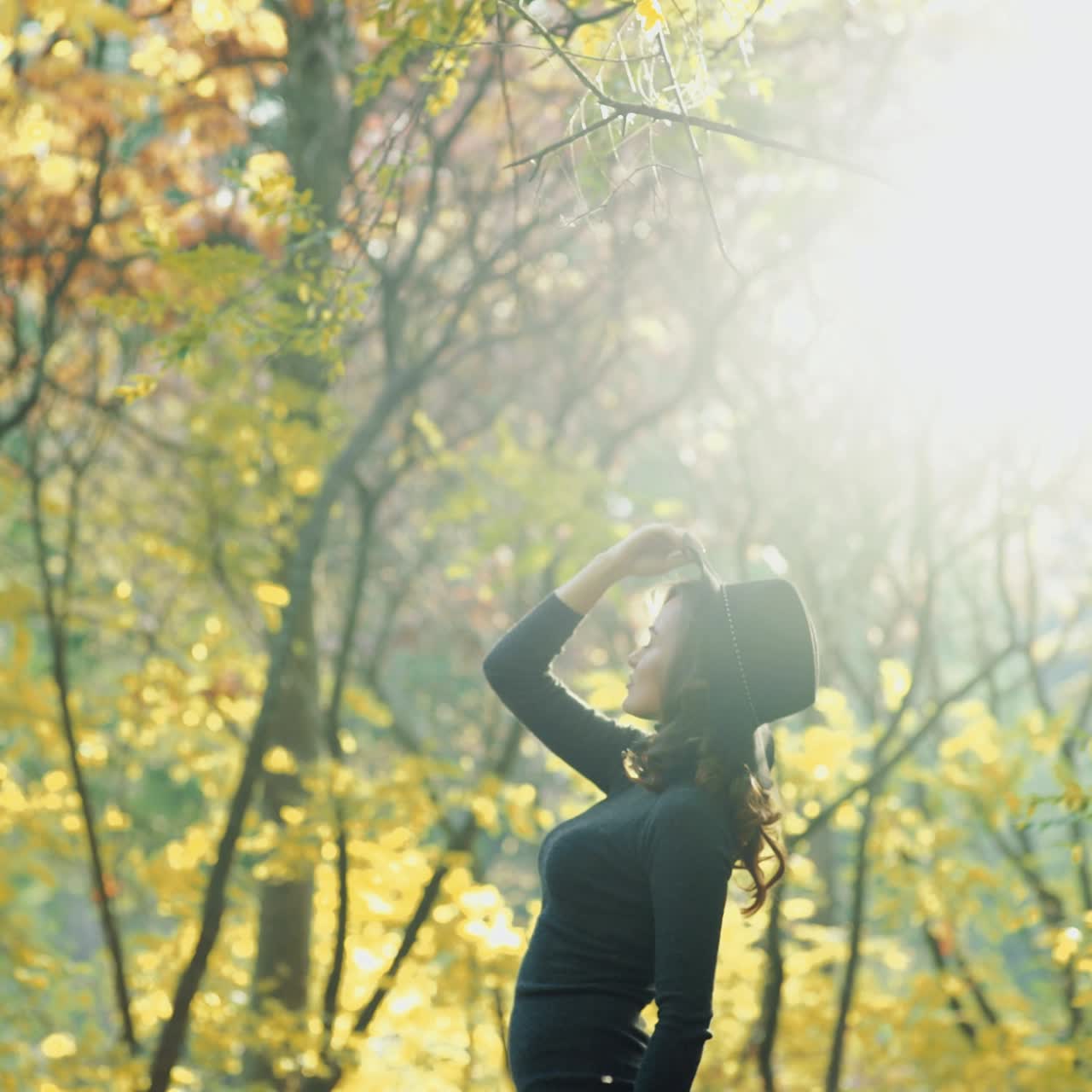 Woman posing in park