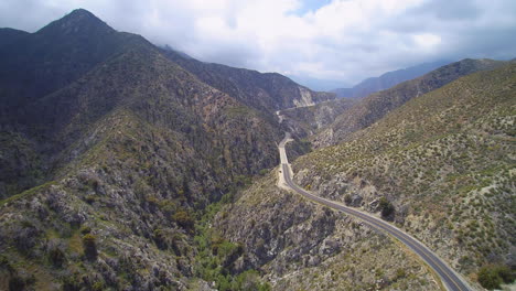 drone footage of roadway in angeles national forest