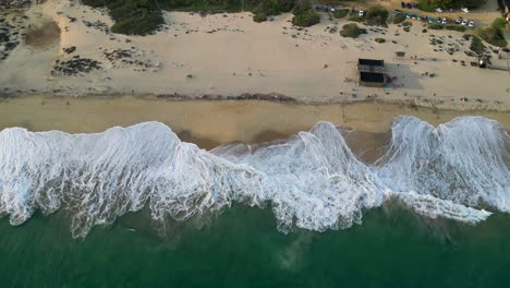 Playa-Bacocho,-Puerto-Escondido-from-the-Sky,-Oaxaca-Puerto-Escondido