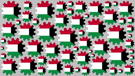 kuwaiti flag gears spinning background