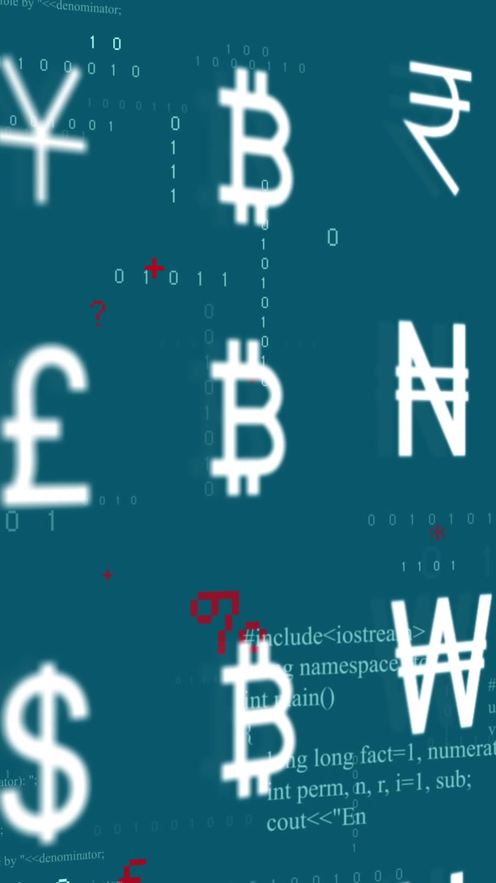 Animation of currency and financial data processing over blue background