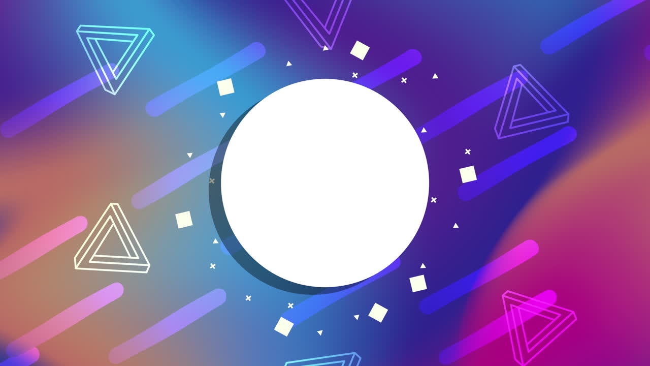 colores y figuras geométricas animación con marco circular