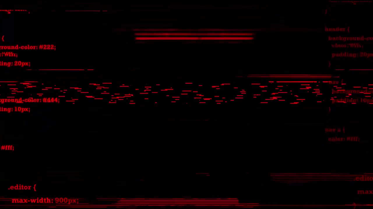 Abstract Digital Glitch with Red Programming Code