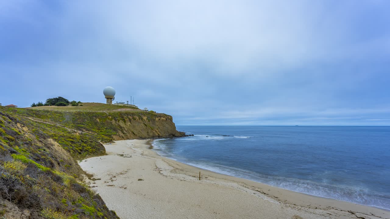 time lapse: far view of the pillar point in half moon bay, california