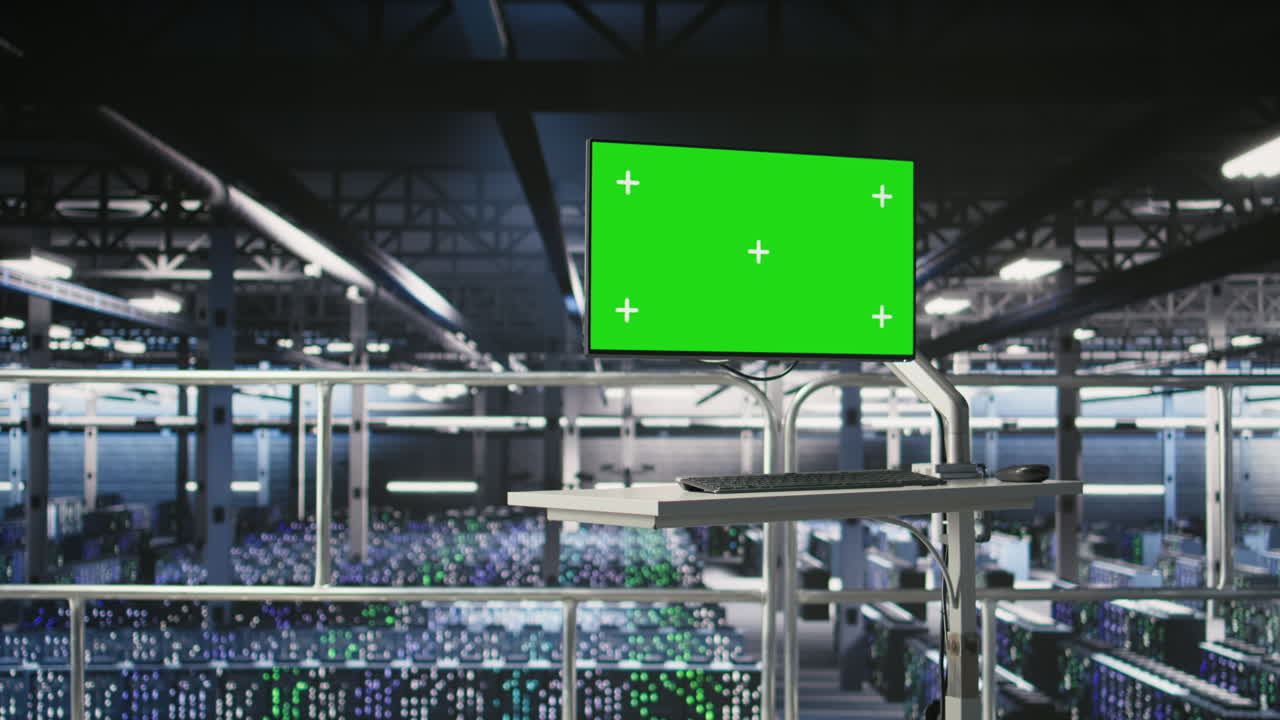 Server hub green screen computer monitoring systems