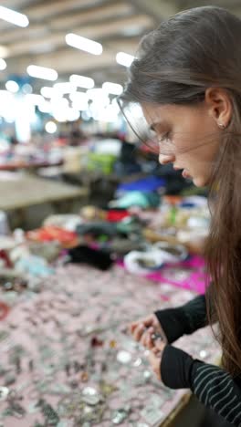 woman shopping at a flea market