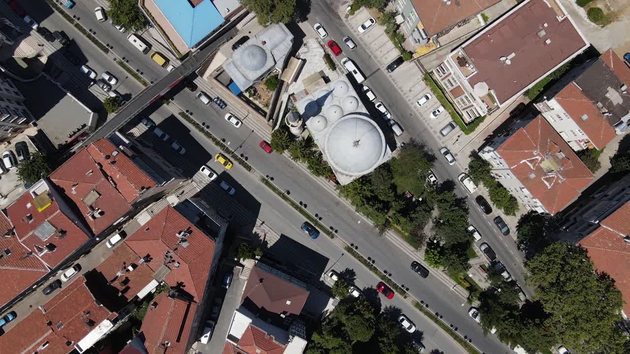 이슬람 도시의 도시 전망 공중 무인 항공기