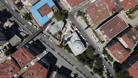 vista aérea de la ciudad urbana musulmana drone