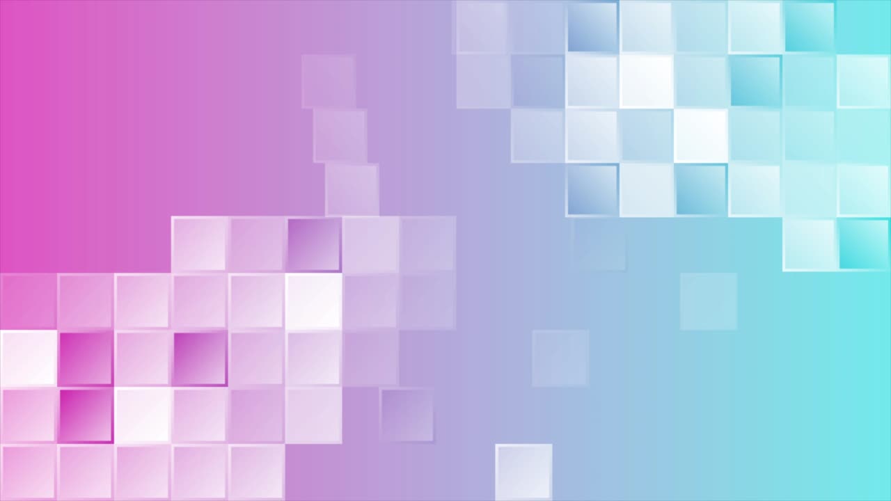 diseño de movimiento geométrico tecnológico azul rosa brillante con cuadrados brillantes