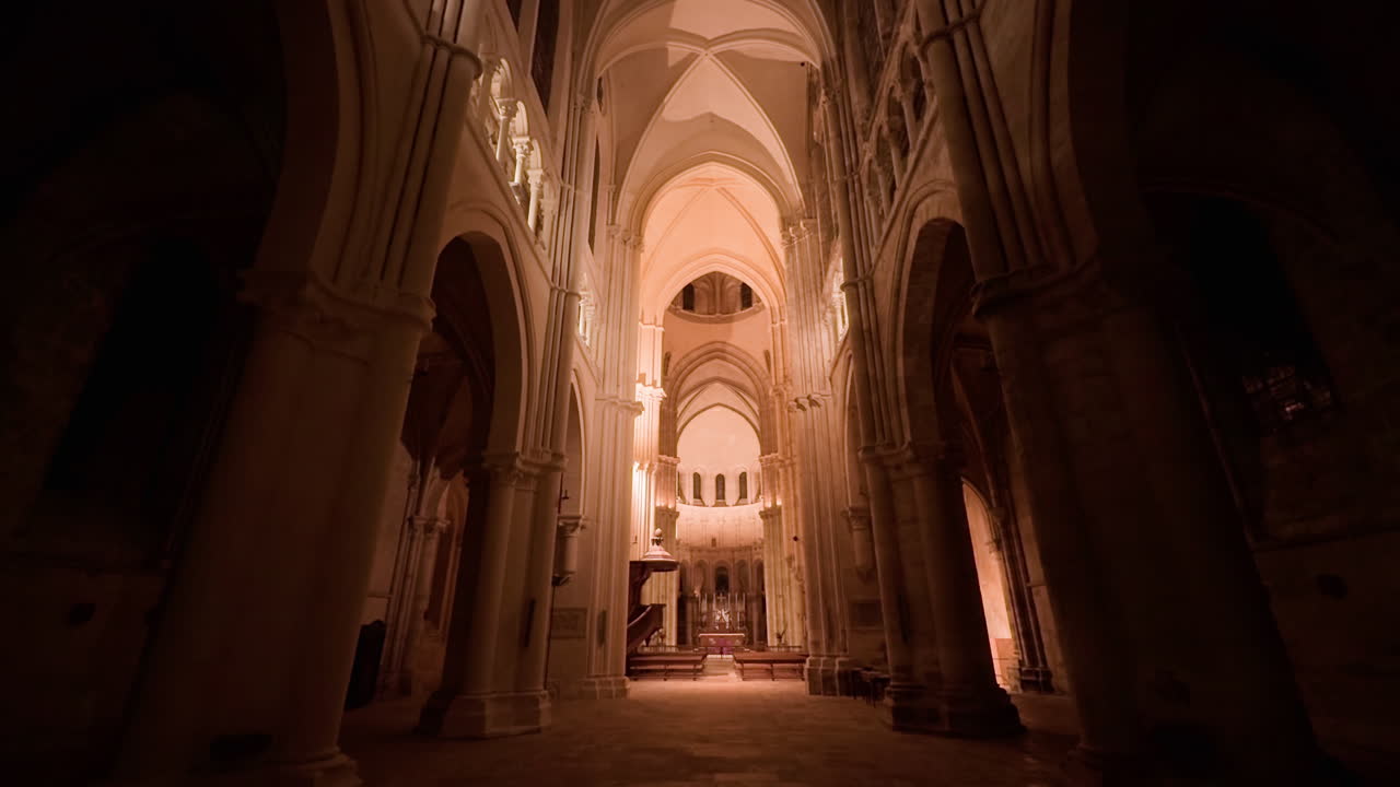 A peaceful view of Saint-Nicolas Church, Blois, France, with soaring Gothic arches