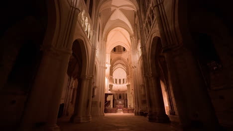 a peaceful view of saint-nicolas church, blois, france, with soaring gothic arches