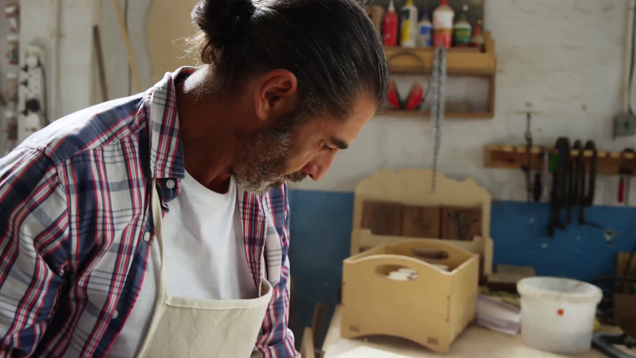 Carpenter working on his craft