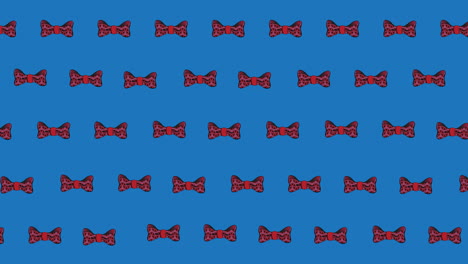 animation of bow ties floating over blue background