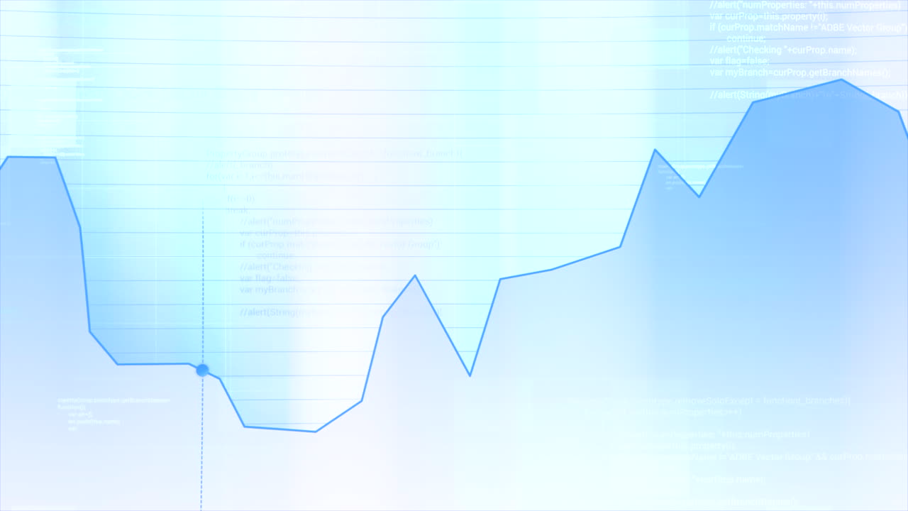 추상적인 밝은 파란색 데이터 그래프
