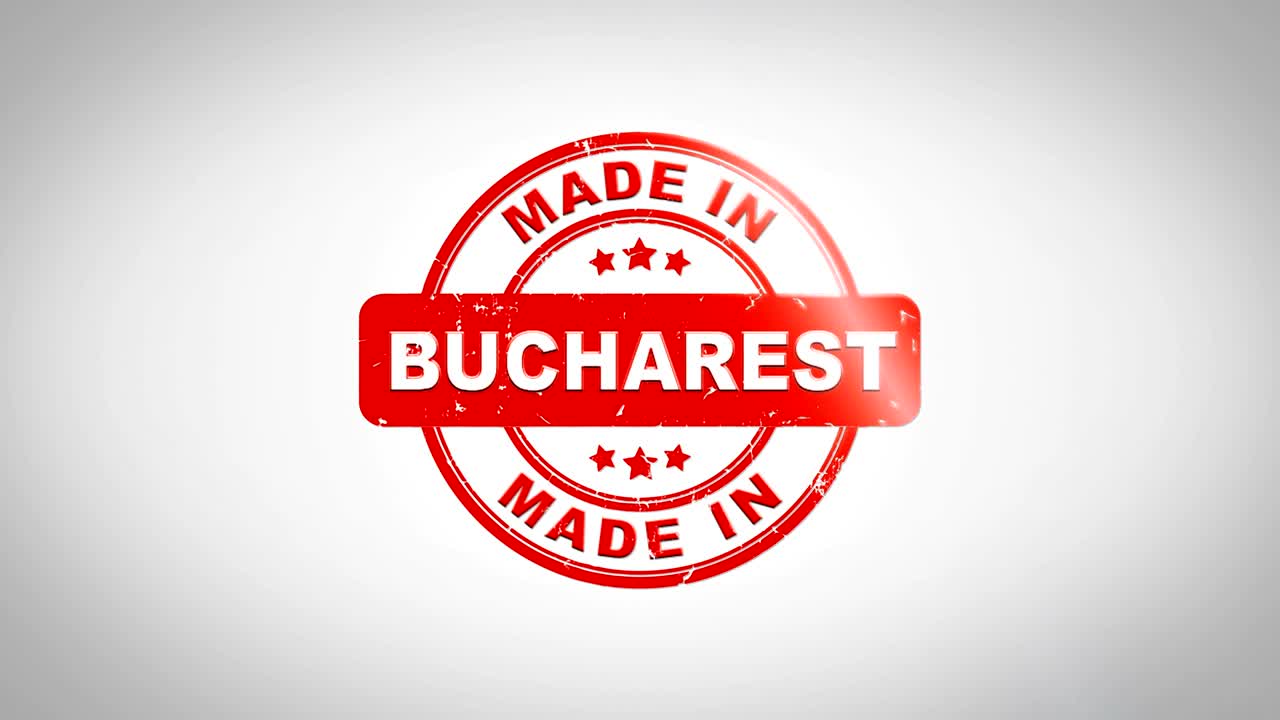 부쿠레슈티에서 만들어진 서명 된 스핑 텍스트 나무 스프 애니메이션. 녹색 매트 배경과 함께 깨한  종이 표면 배경에 빨간 잉크.