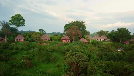 holiday accommodation over tropical mountains at ndali lodge near fort portal, uganda