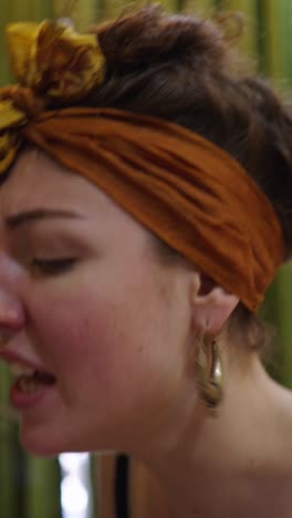 woman with headband