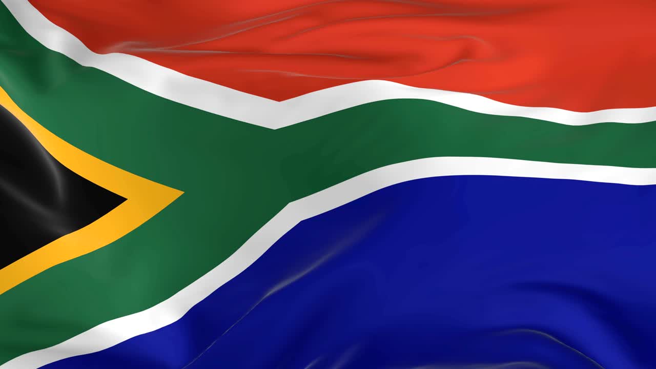 waving  looped flag as  background South Africa