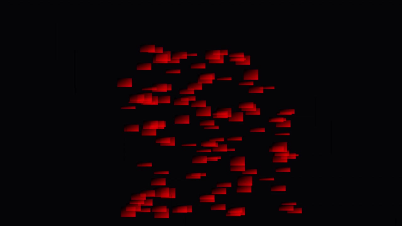 Abstract Motion Graphics of Red Rectangles Fading into Darkness