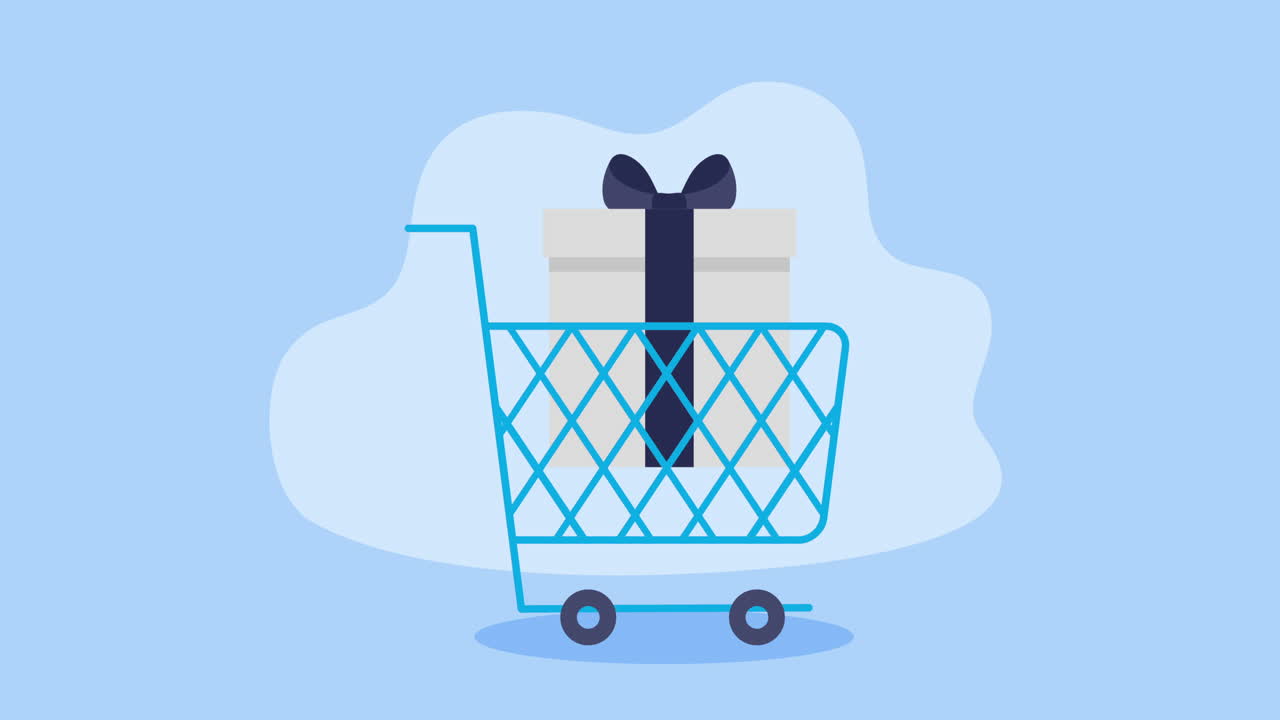 선물과 함께 쇼핑 카트