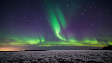 vibrant aurora borealis over a winter landscape