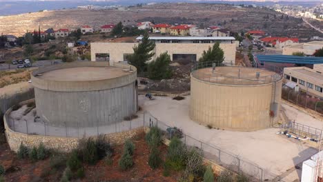 water tanks in a residential area