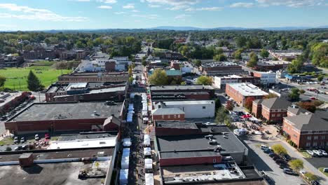 waynesboro virginia aerial over downtown street festival