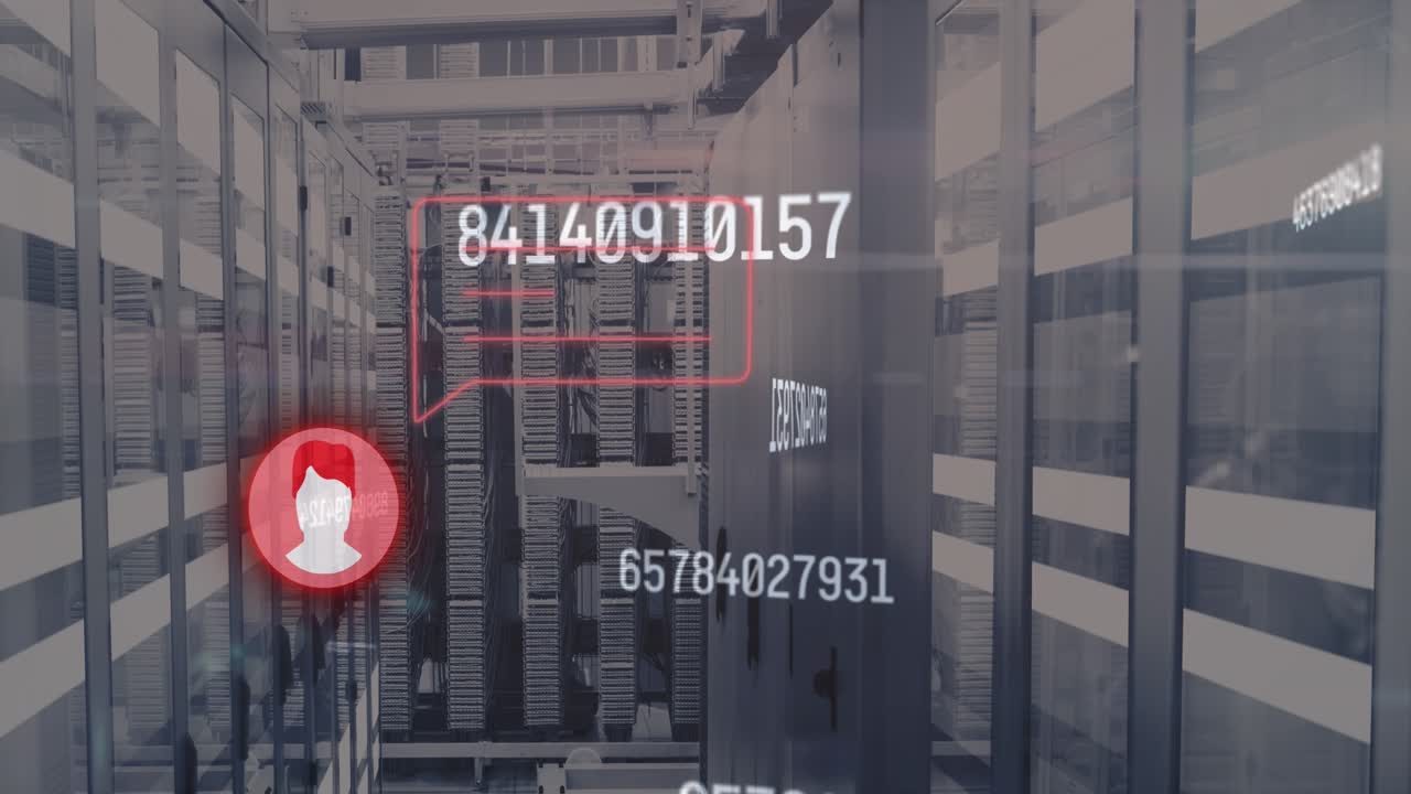 Animation of message and numbers over servers